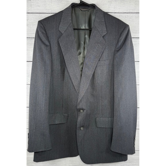 Christian Dior Monsieur Vintage Gray Pinstripe Wool Suit Blazer 44L Pants 36x31 - Picture 1 of 14